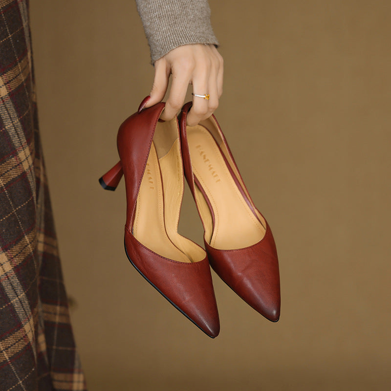Women's Curve Leather Heels