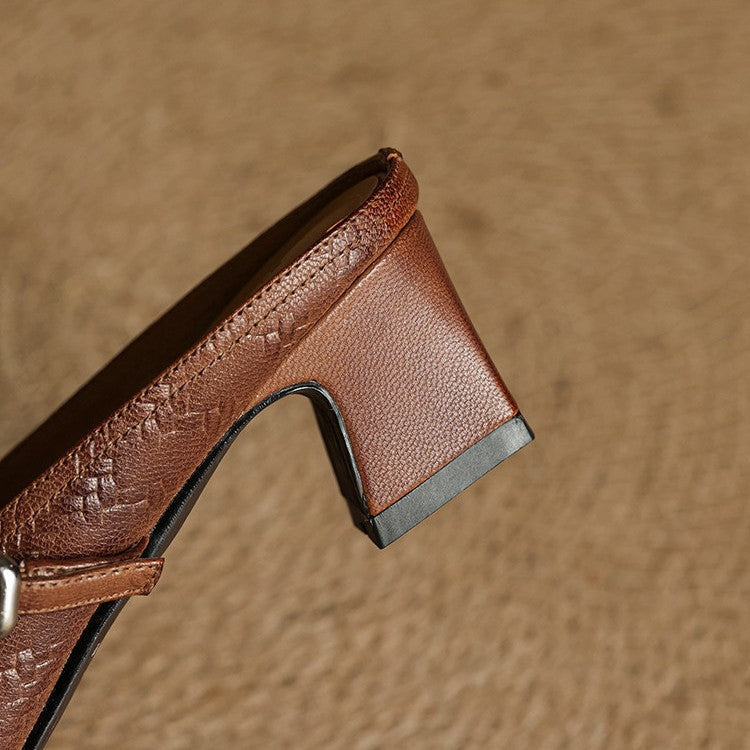 Women's Strap Leather Mules