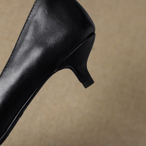 Women's Leather Kitten Heel Pumps