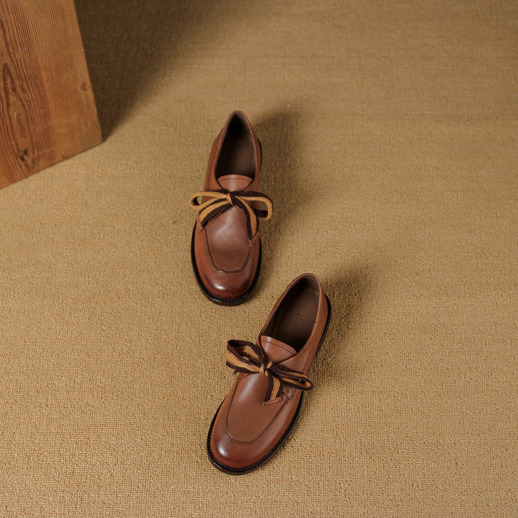 Women's Bow Leather Loafers