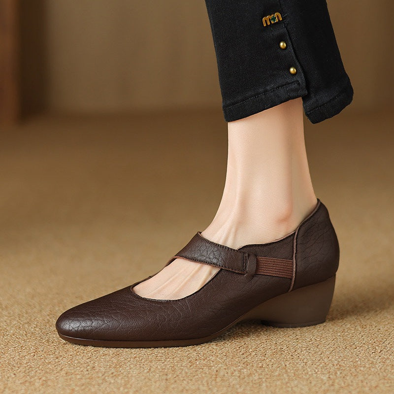 Women's Leather Mary-Jane Heels