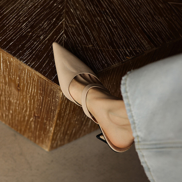 Women's Strap Leather Mules