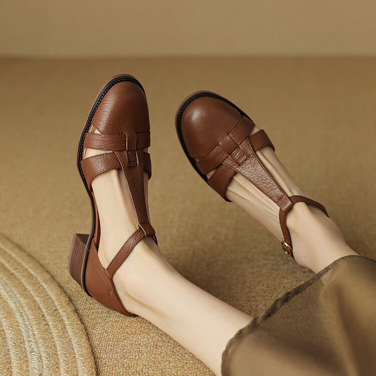 Women's Roman Leather Heels