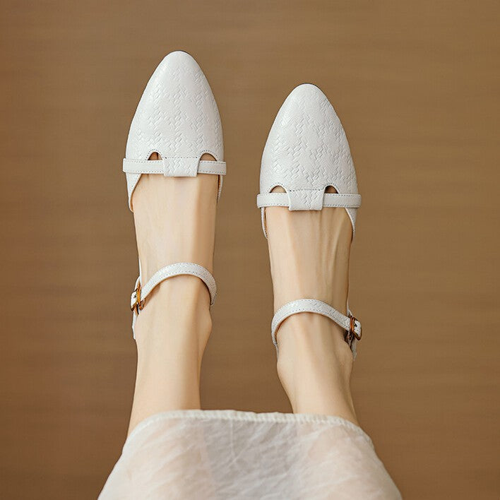 Women's Woven Leather Mary-Janes