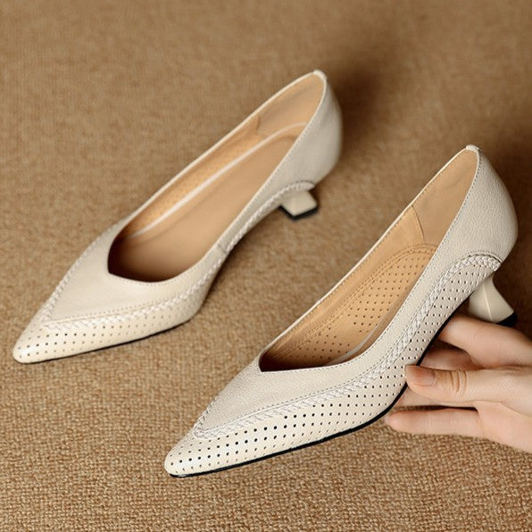 Women's Woven Leather Heels