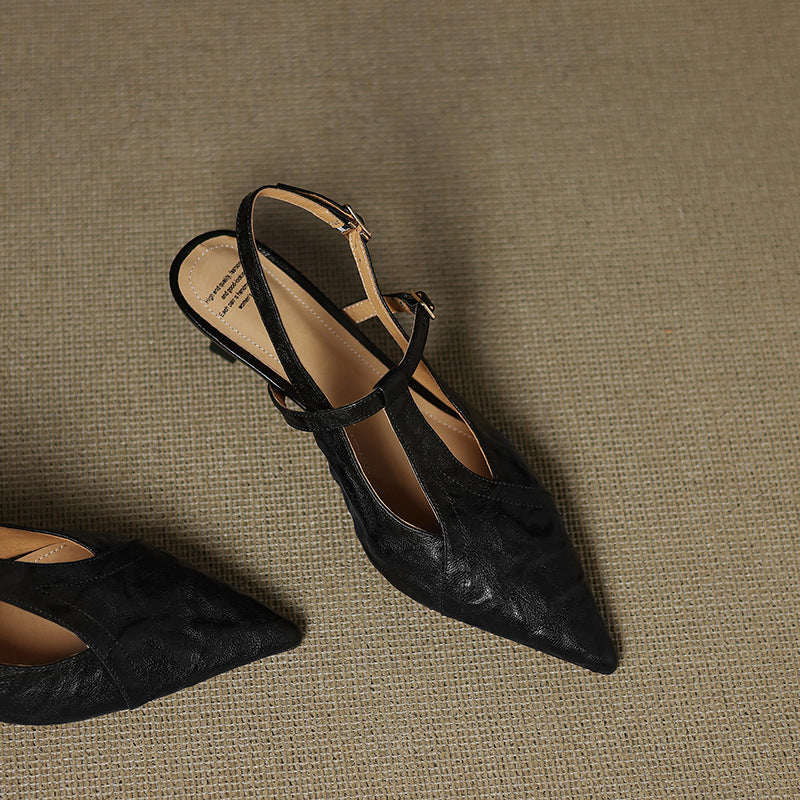Women's Pointed Leather Heels
