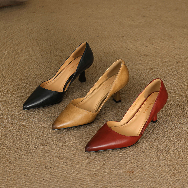 Women's Curve Leather Heels