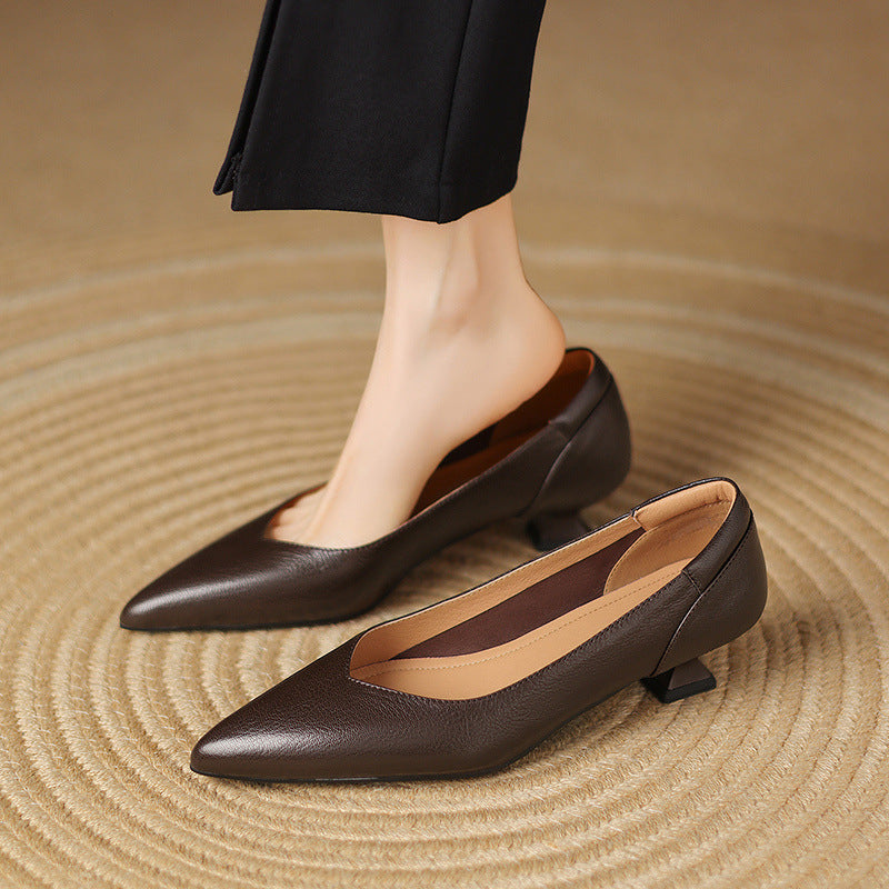 Women's Sculpted Leather Pumps