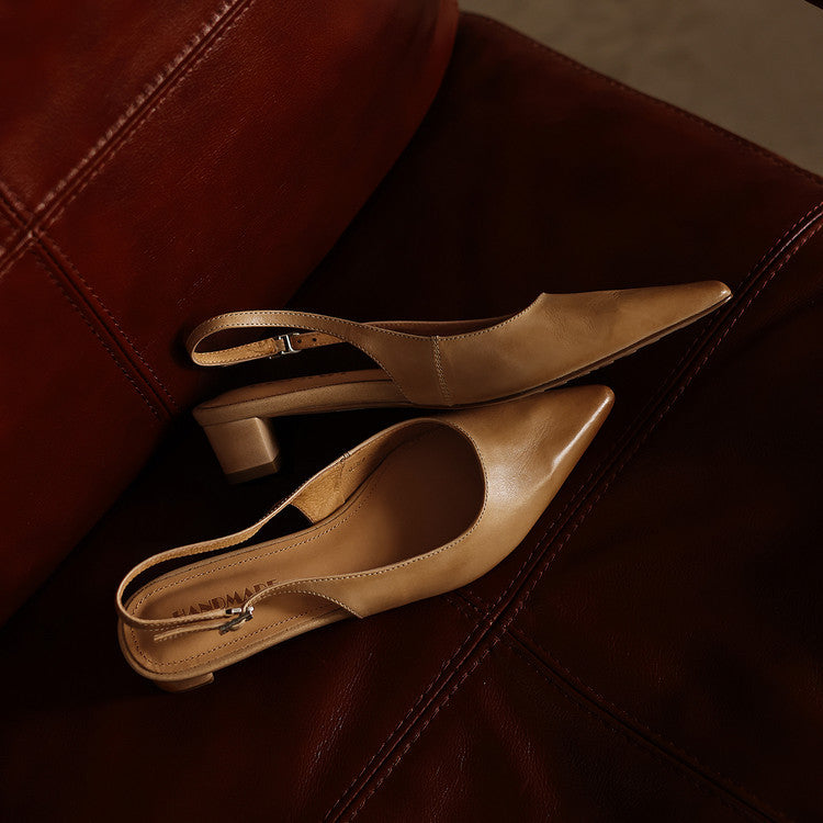 Women's Leather Slingback Heels