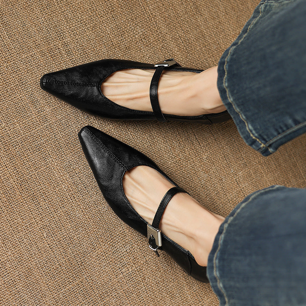 Lourette™ | Pointed-Toe Mary Jane Flat