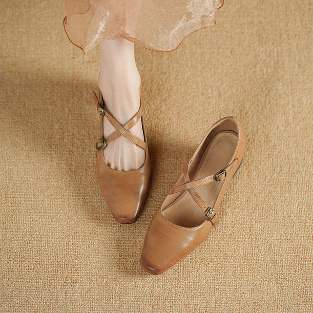 Women's Mary-Jane Leather Heels