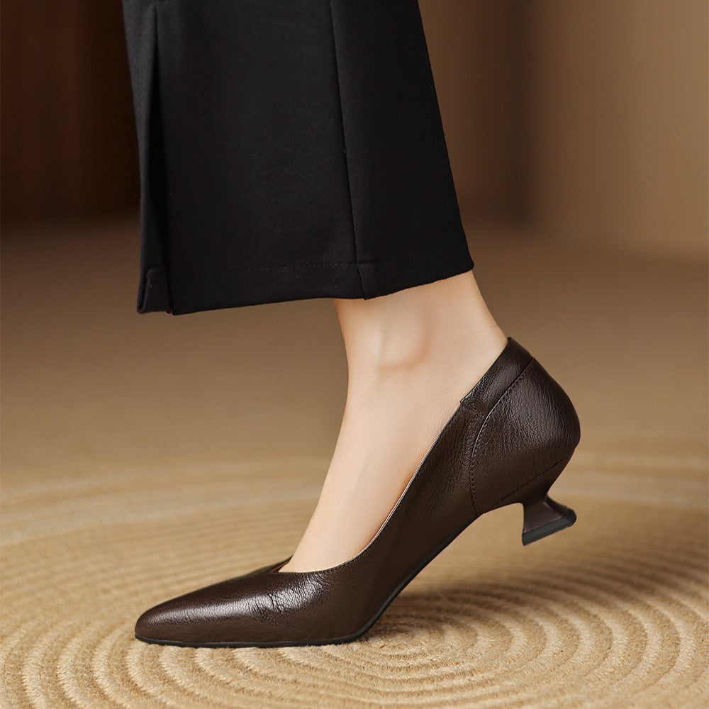 Women's Sculpted Leather Pumps
