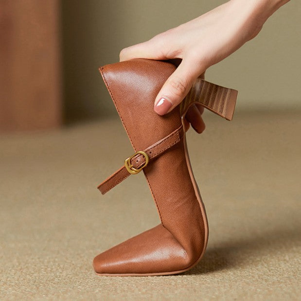 Women's Mary Jane Leather Pumps