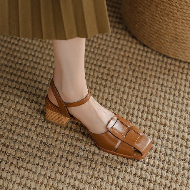 Women's Roman Leather Heels