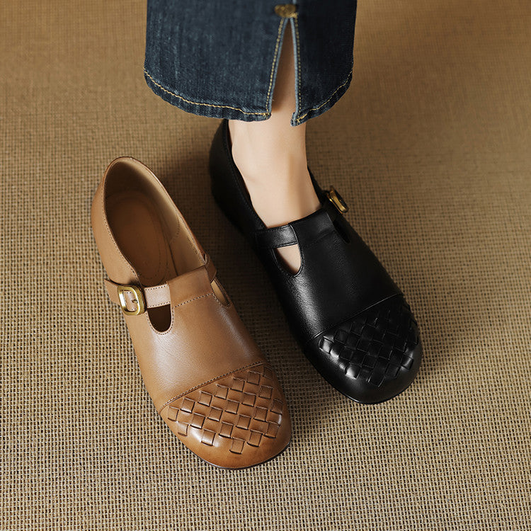 Women's Woven Leather Loafers