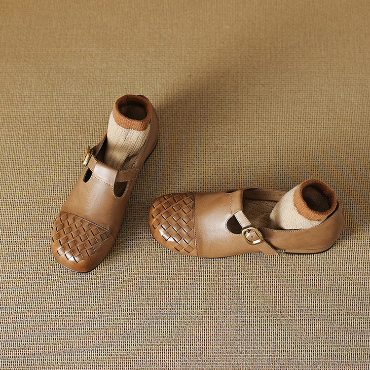 Women's Woven Leather Loafers