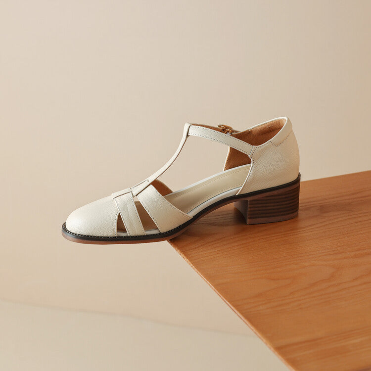 Women's Roman Leather Heels