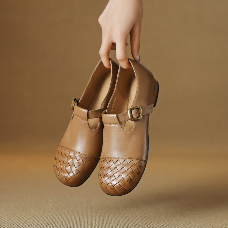 Women's Woven Leather Loafers