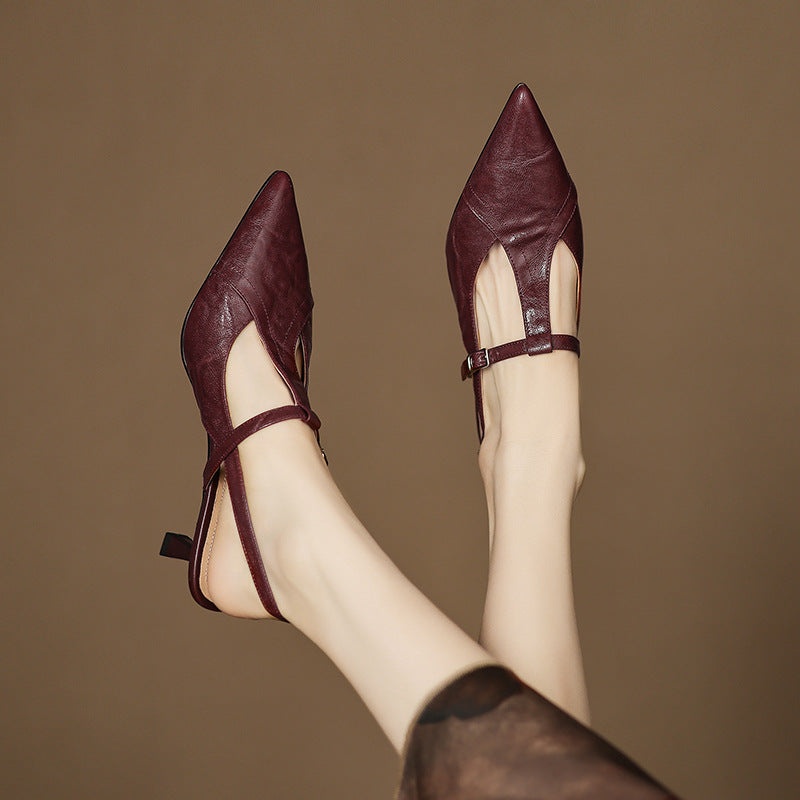 Women's Pointed Leather Heels