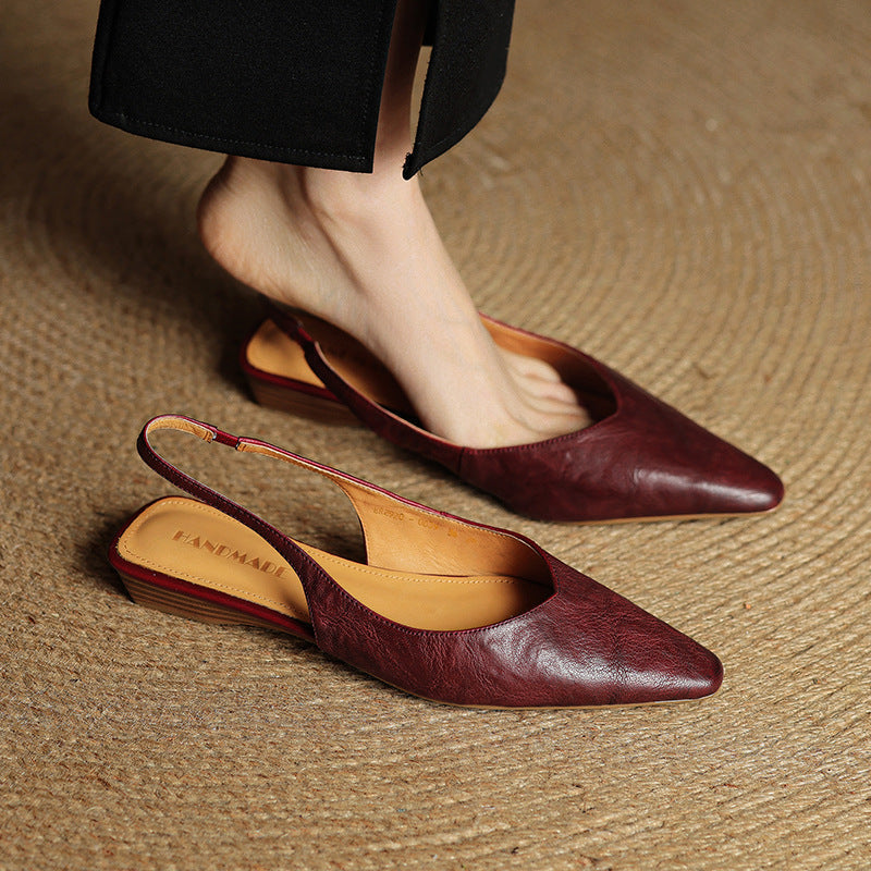 Women's Slingback Leather Flats