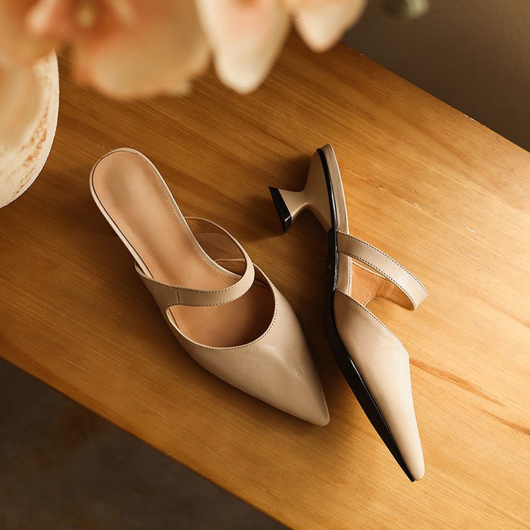 Women's Strap Leather Mules