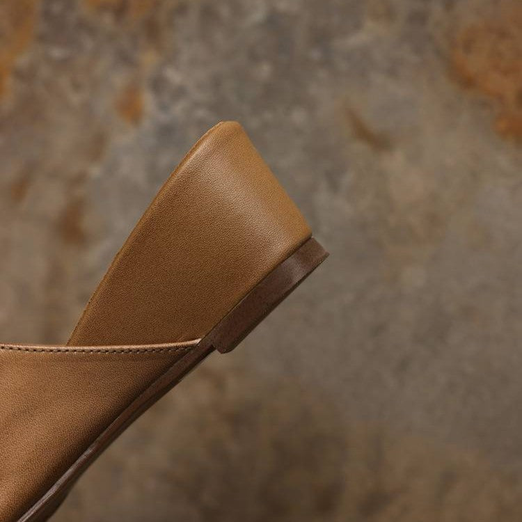 Women's Square-Toe Leather Mules