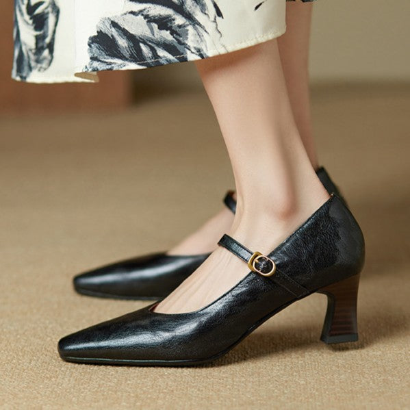 Women's Mary Jane Leather Pumps