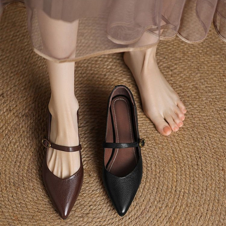 Women's Leather Kitten Heels