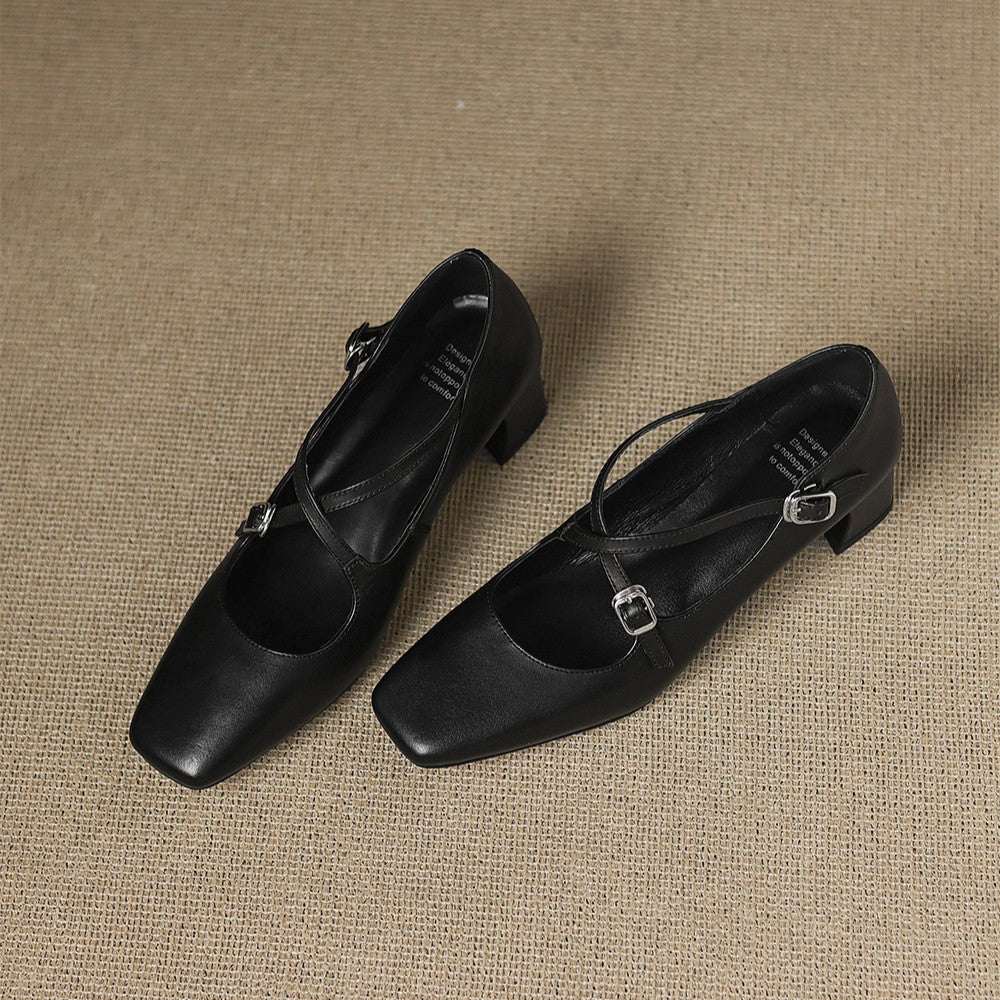 Women's Leather Kitten Heels