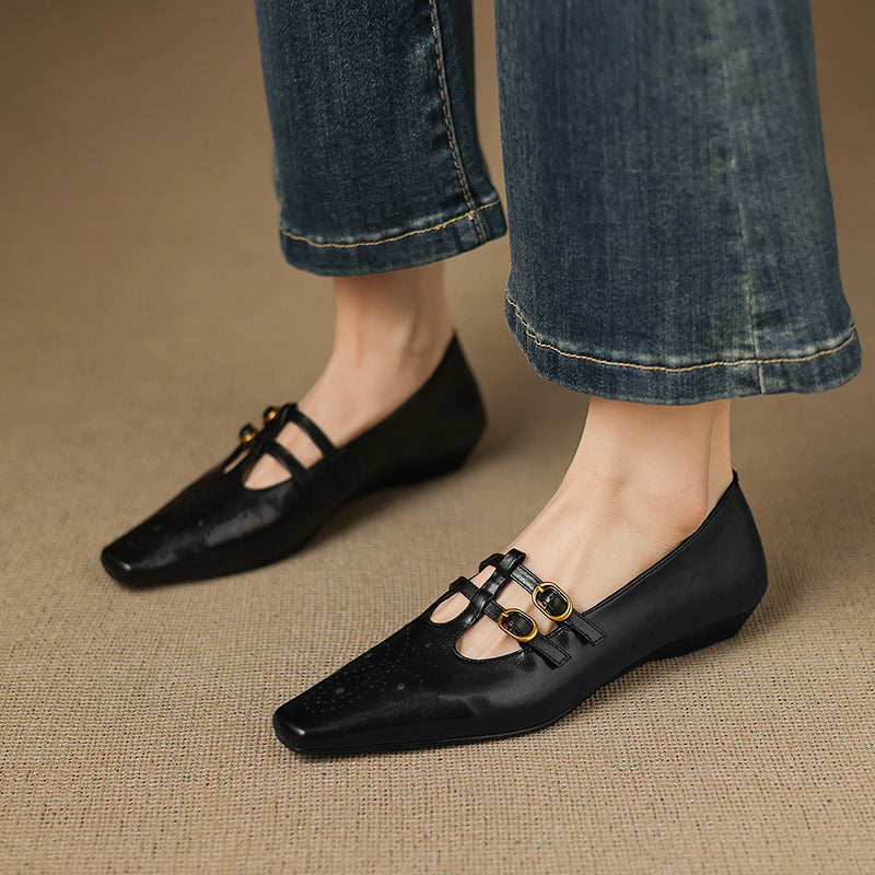 Avonley™ | Brogued Double-Strap Mary Jane Flat
