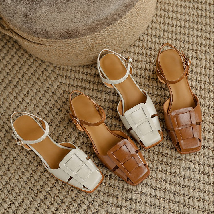 Women's Roman Leather Heels