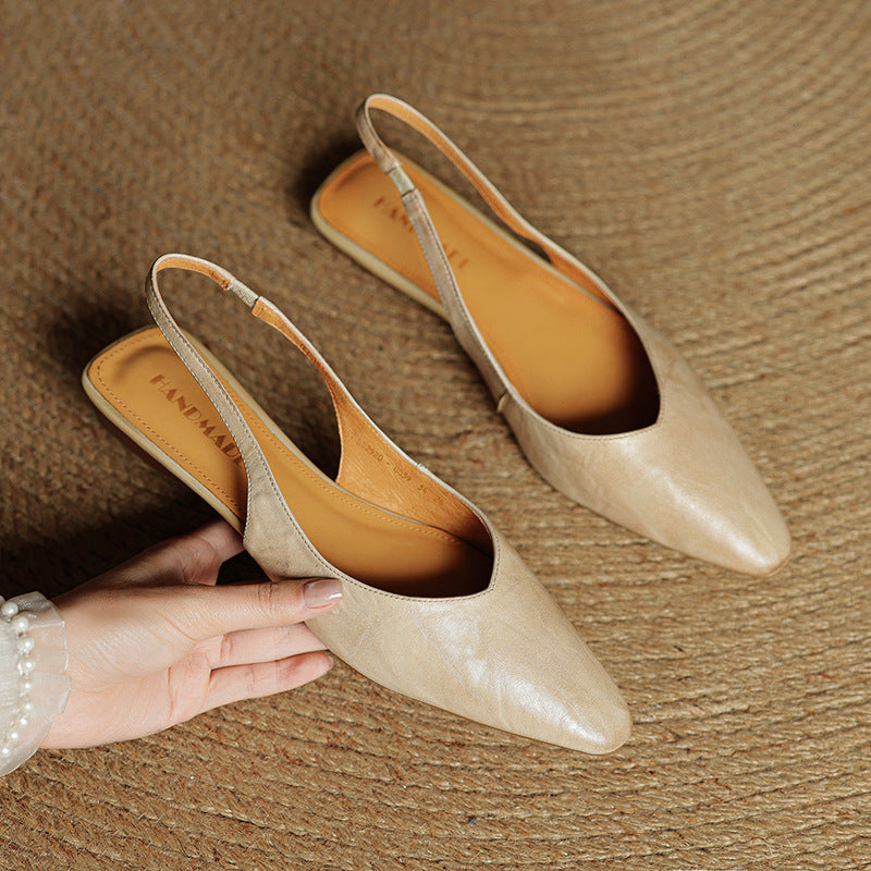 Women's Slingback Leather Flats