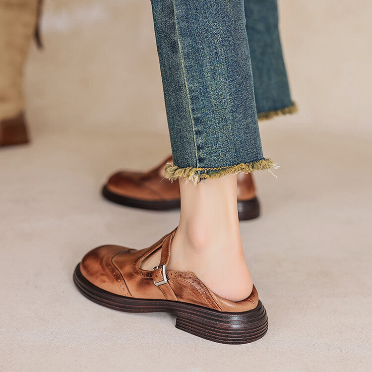 Women's Leather Mary Janes