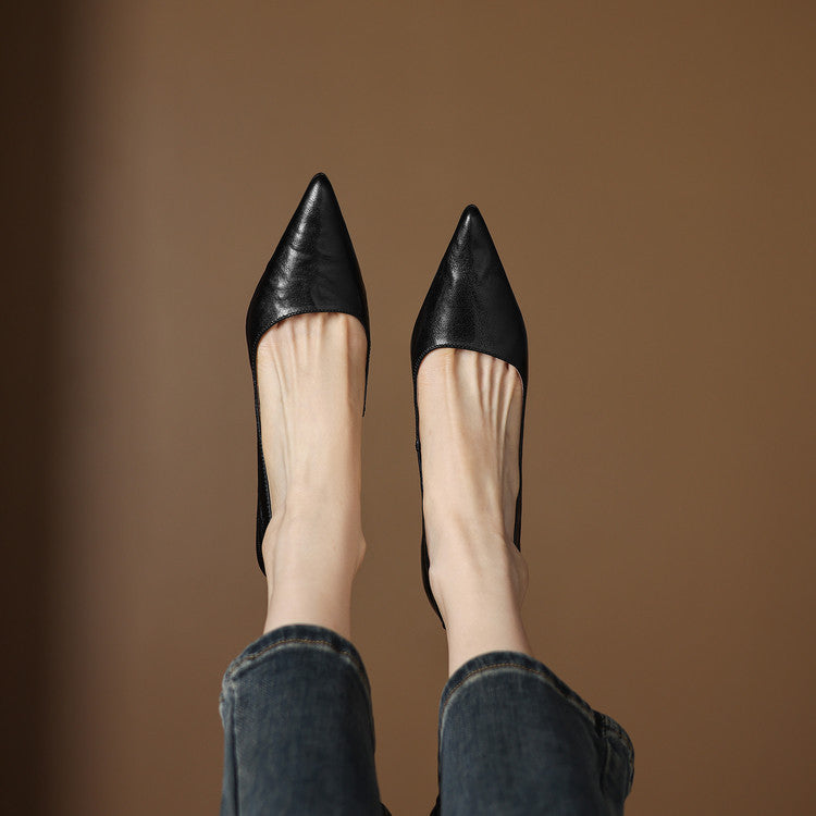 Women's Leather Low Pumps