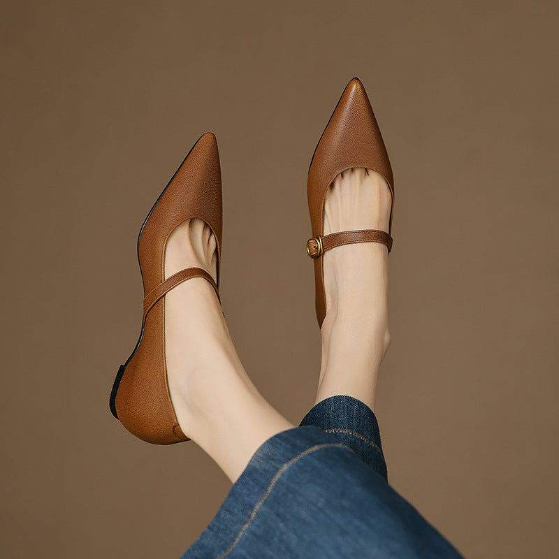 Women's Lambskin Leather Mary Janes