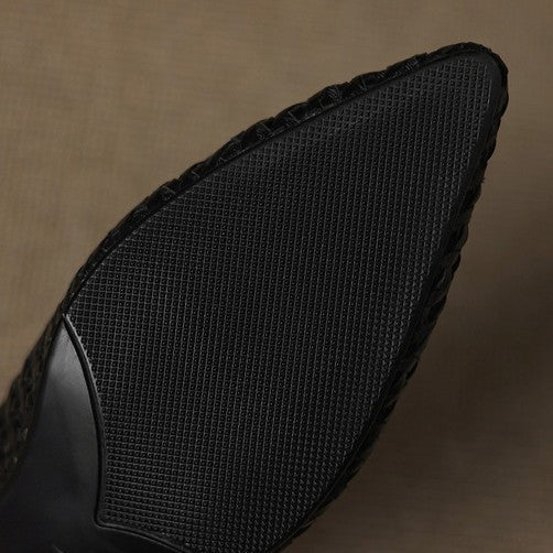 Women's Woven Leather Heel Mules