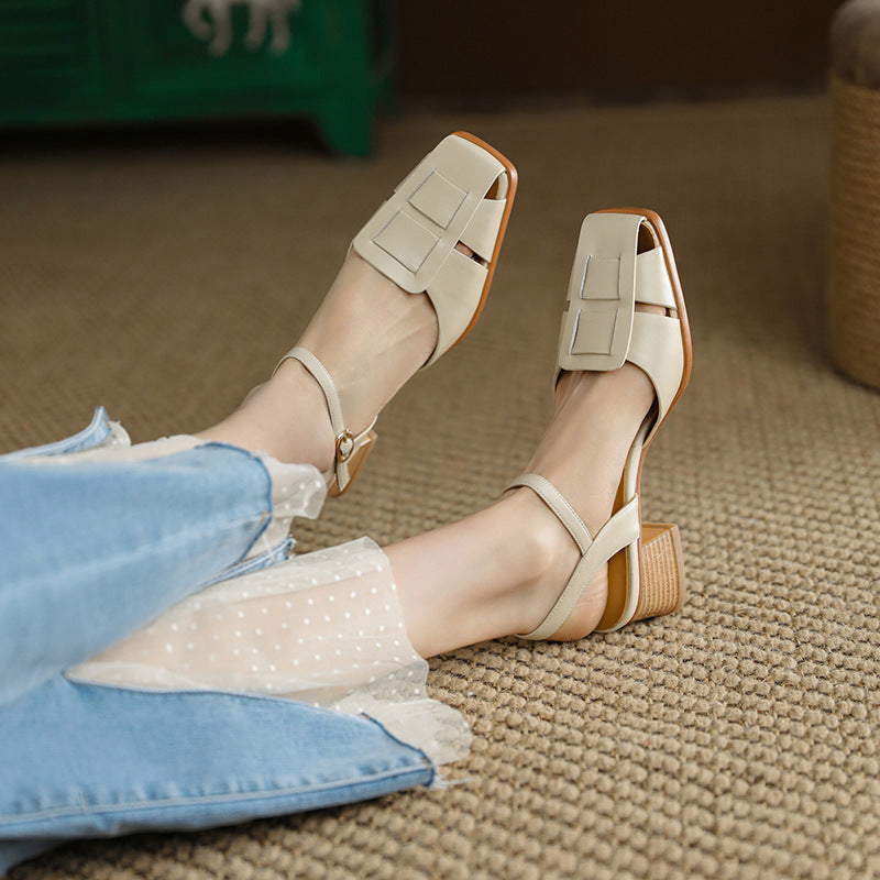 Women's Roman Leather Heels