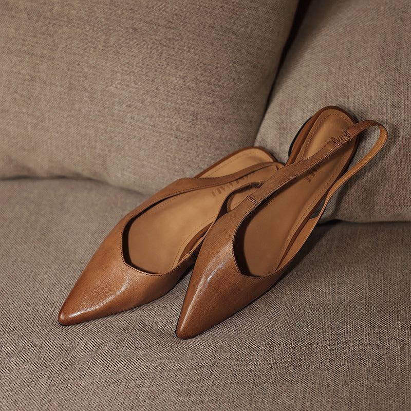 Women's Slingback Leather Flats