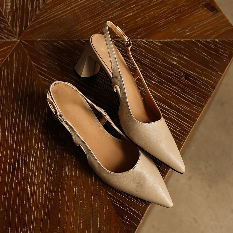 Women's Leather Slingback Heels