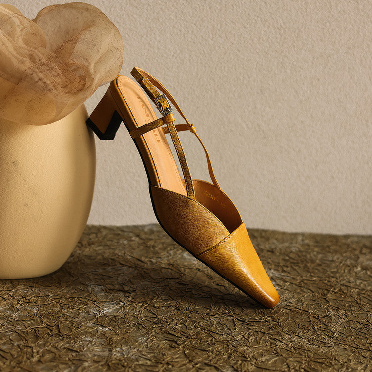 Women's Leather Slingback Heels