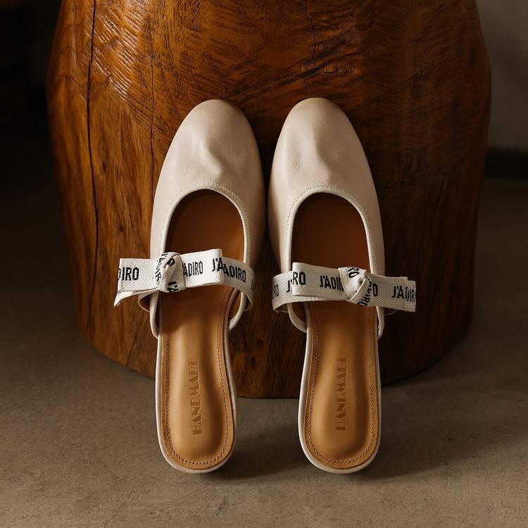 Women's Bow Leather Mules