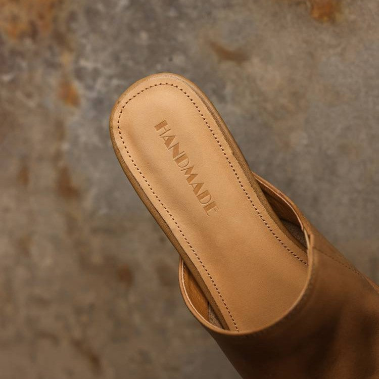 Women's Square-Toe Leather Mules