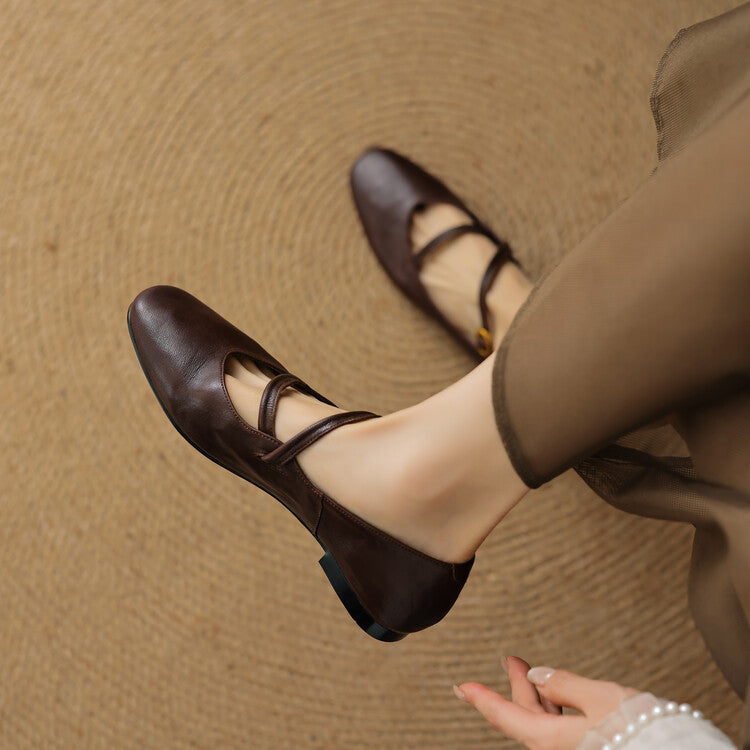 Women's Strap Leather Mary-Jane