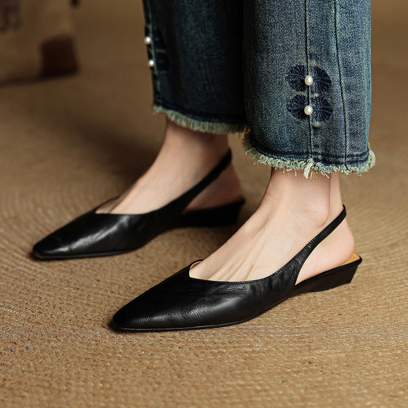 Women's Slingback Leather Flats