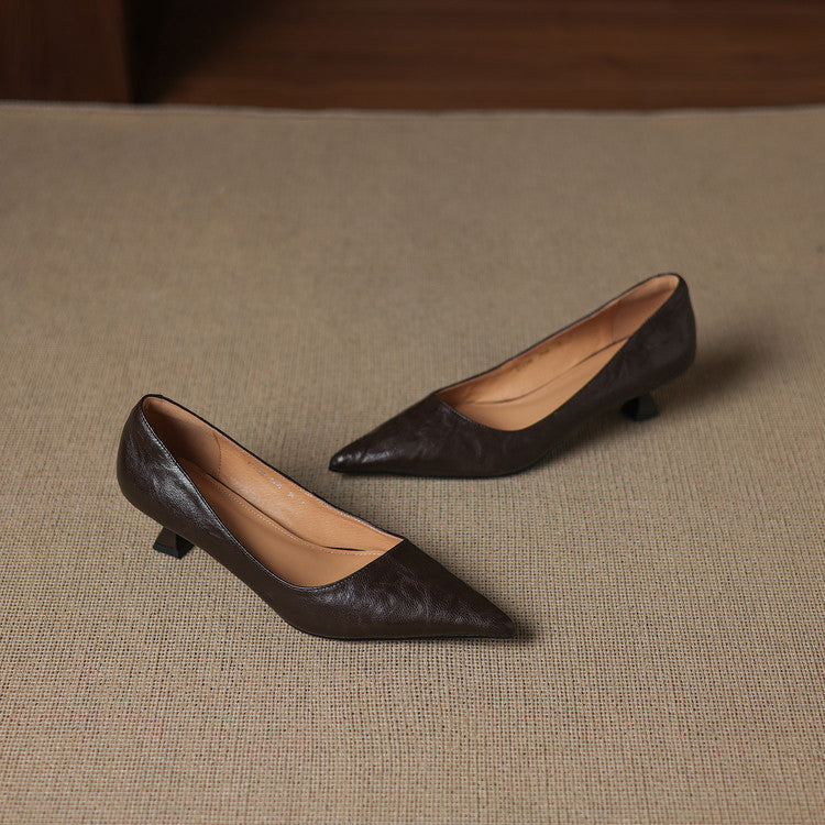 Women's Leather Low Pumps