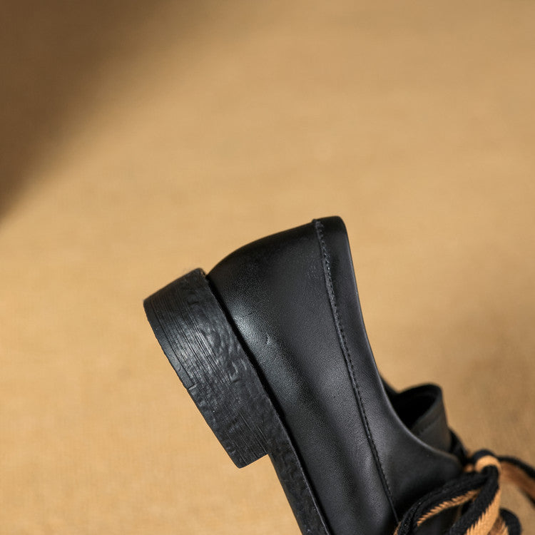 Women's Bow Leather Loafers