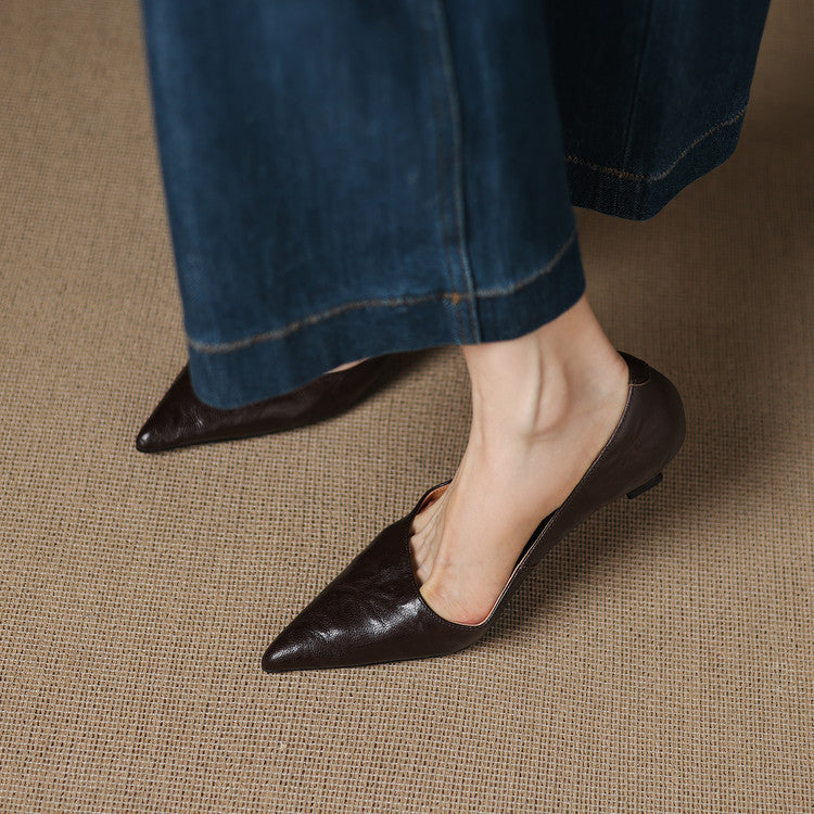 Women's Leather Low Pumps