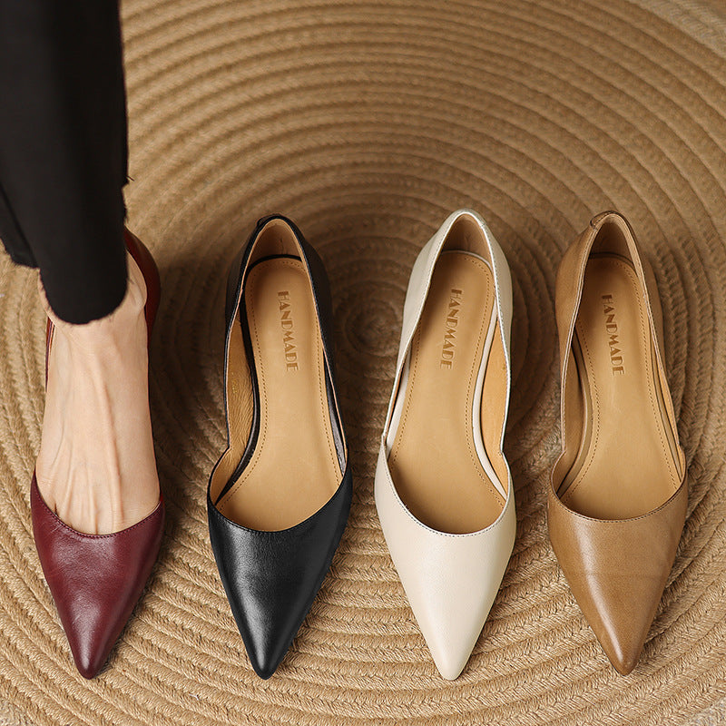 Women's Leather Kitten Heels