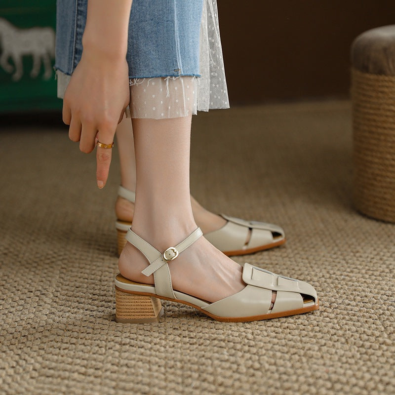 Women's Roman Leather Heels