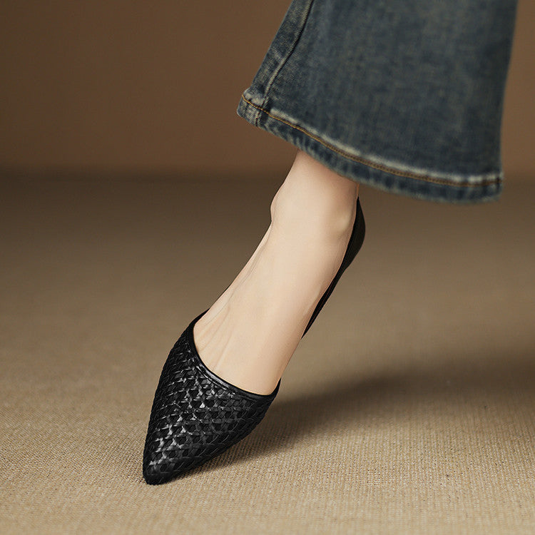Women's Woven Leather Heels